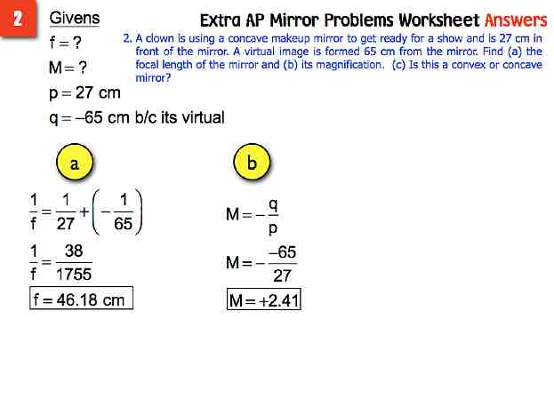 AP Extra Mirror Probs Answers.005-003
